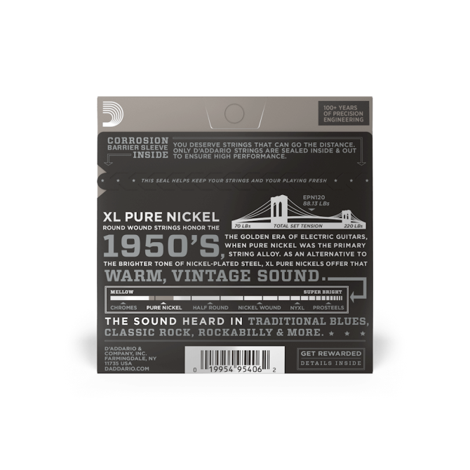 D’addario EPN120 Pure Nickel 09-41Super Light Electric Guitar Strings