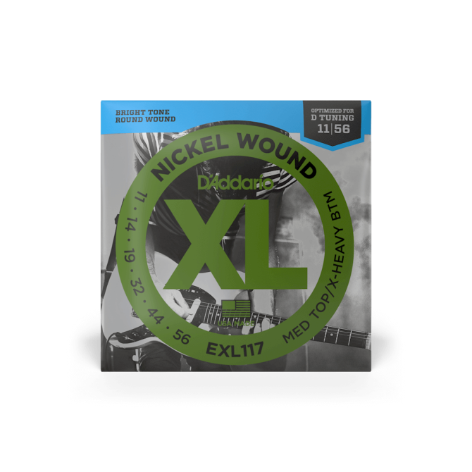 D’addario EXL117 11-56 Medium Top/Extra Heavy Bottom Electric Guitar Strings