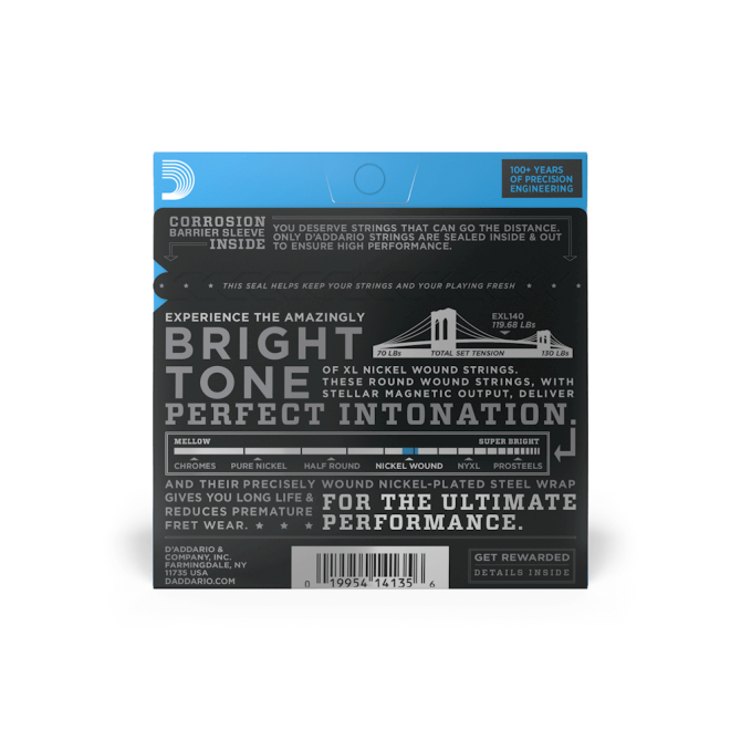 D’addario EXL140 10-52 Light Top/Heavy Bottom Electric Guitar Strings