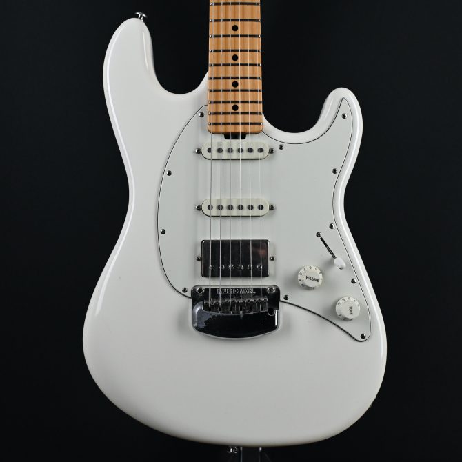 Ernie Ball Music Man Cutlass HSS Ivory White 2017 w/ Rewind Electric Creme Brulee'