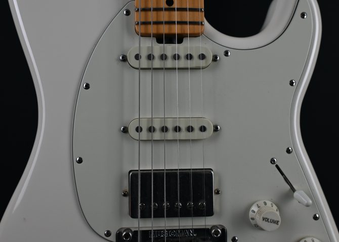 Ernie Ball Music Man Cutlass HSS Ivory White 2017 w/ Rewind Electric Creme Brulee'