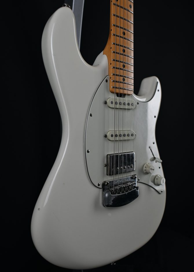 Ernie Ball Music Man Cutlass HSS Ivory White 2017 w/ Rewind Electric Creme Brulee'