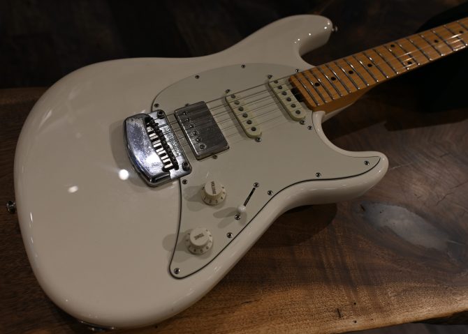 Ernie Ball Music Man Cutlass HSS Ivory White 2017 w/ Rewind Electric Creme Brulee'