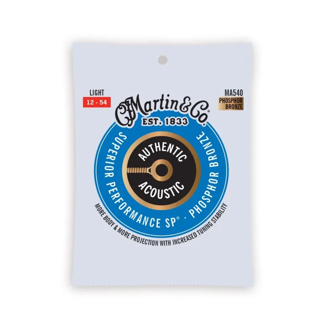 Martin MA540 Authentic Acoustic SP Phosphor Bronze Acoustic Guitar Strings - Light (.12 - .54)