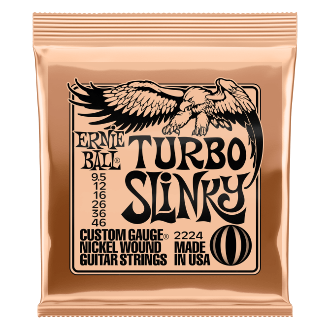 Ernie Ball P02224 Turbo Slinky Nickel Wound Electric Guitar Strings (9.5-46)