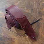 PRS Premium Leather Embroidered Birds Guitar Strap, Burgundy