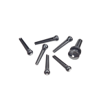 D’Addario Plastic Bridge Pins Ebony with Ivory Dot PWPS10