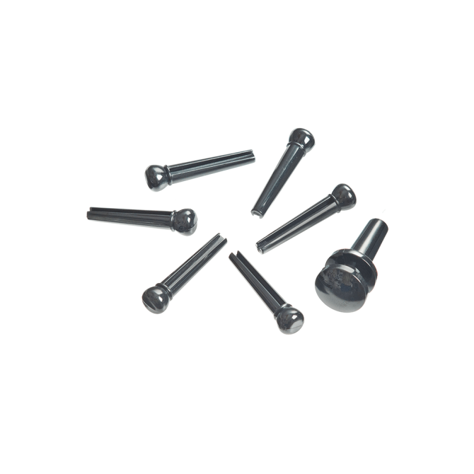 D'Addario Plastic Bridge Pins Ebony PWPS9