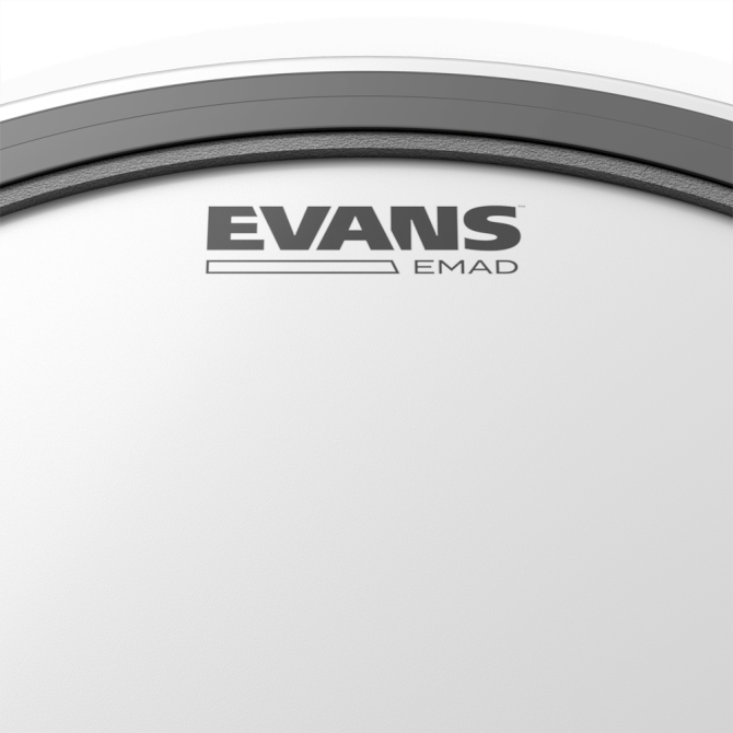 Evans BD18EMADCW EMAD Coated White Bass Drum Head, 18 Inch