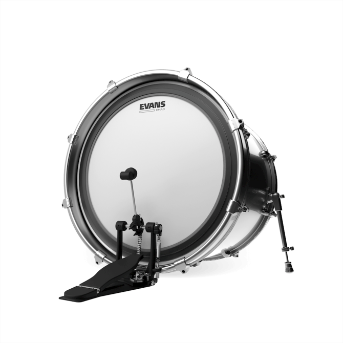 Evans BD18EMADCW EMAD Coated White Bass Drum Head, 18 Inch