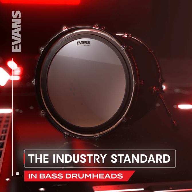 Evans BD18EMADCW EMAD Coated White Bass Drum Head, 18 Inch