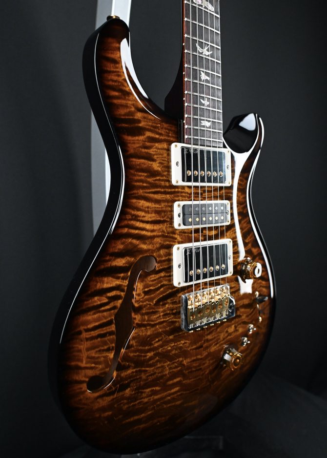 PRS Semi-Hollow Special Quilt 10-Top Black Gold Wraparound Smokeburst #189