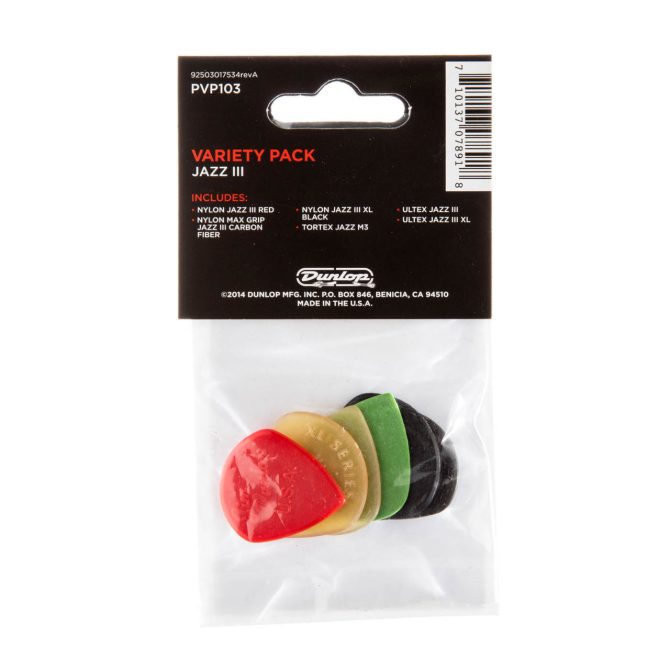 Dunlop Jazz III Pick Variety Pack - 6 Pack