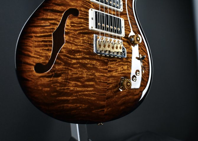 PRS Semi-Hollow Special Quilt 10-Top Black Gold Wraparound Smokeburst #189