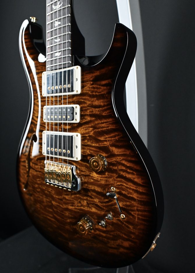 PRS Semi-Hollow Special Quilt 10-Top Black Gold Wraparound Smokeburst #189
