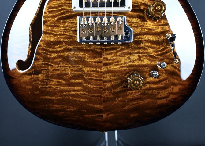 PRS Semi-Hollow Special Quilt 10-Top Black Gold Wraparound Smokeburst #189