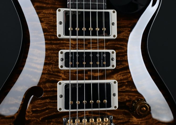 PRS Semi-Hollow Special Quilt 10-Top Black Gold Wraparound Smokeburst #189