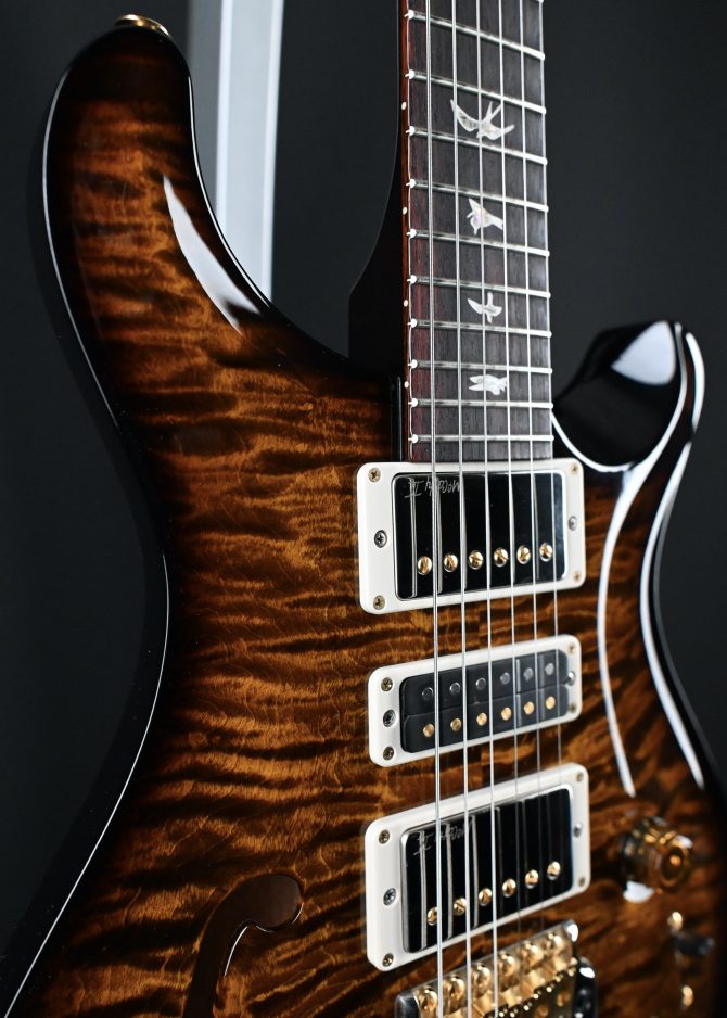 PRS Semi-Hollow Special Quilt 10-Top Black Gold Wraparound Smokeburst #189