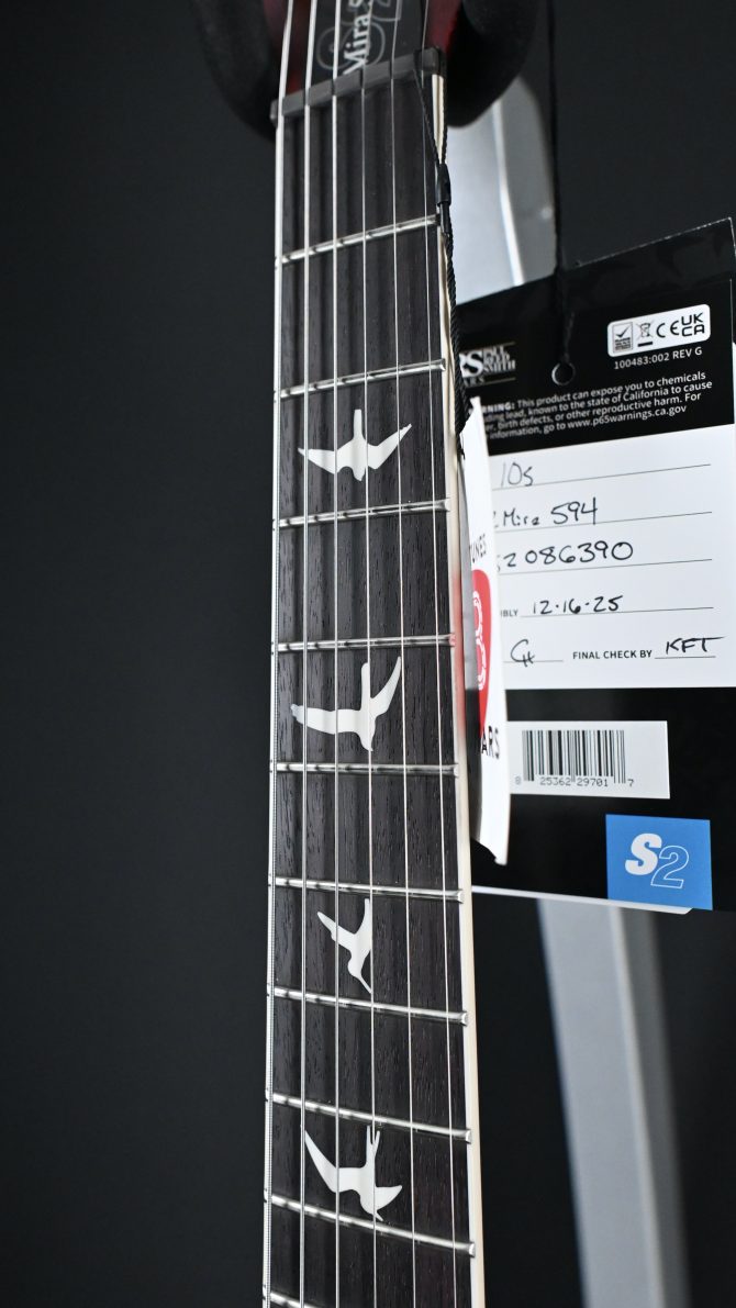 PRS S2 Mira 594 Satin Dark Cherry Sunburst #390