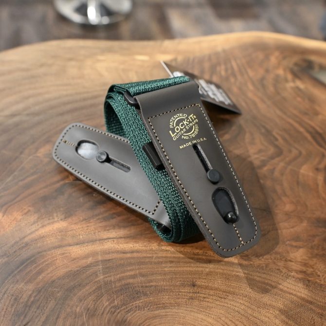 Lock-It Poly Pro Series Dark Green Guitar Strap