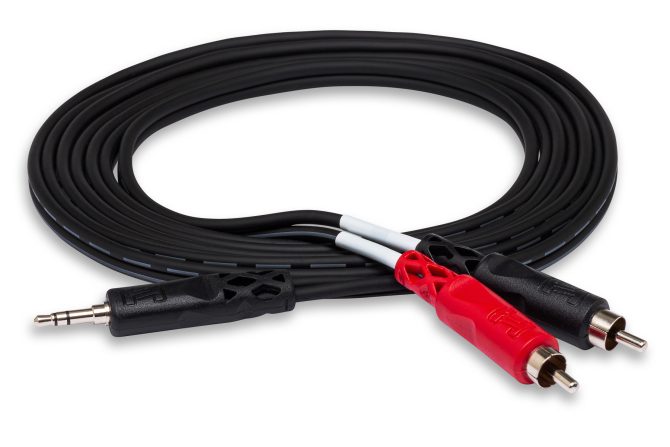 Hosa Stereo Breakout 3.5 mm TRS to Dual RCA 6 ft