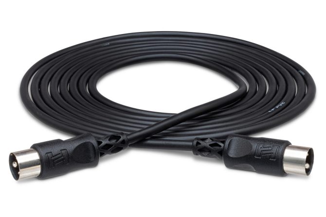 Hosa MIDI Cable 5-pin DIN to Same 20 ft Black