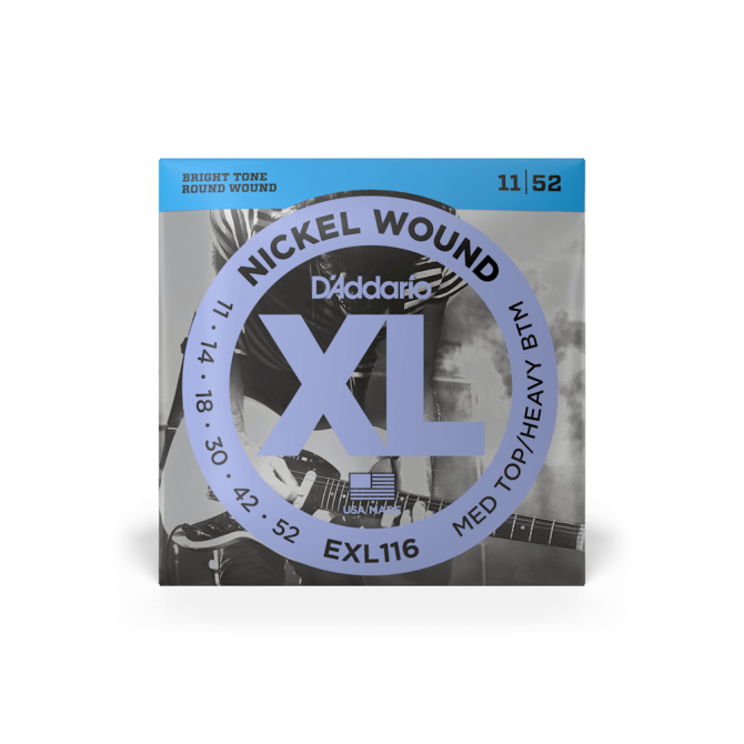 D'Addario 11-52 Medium Top/Heavy Bottom Electric Guitar Strings