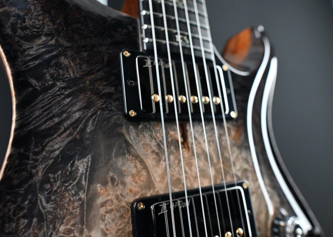 PRS Private Stock #12087 Custom 24/08 Piezo Maple Burl Frostbite Glow