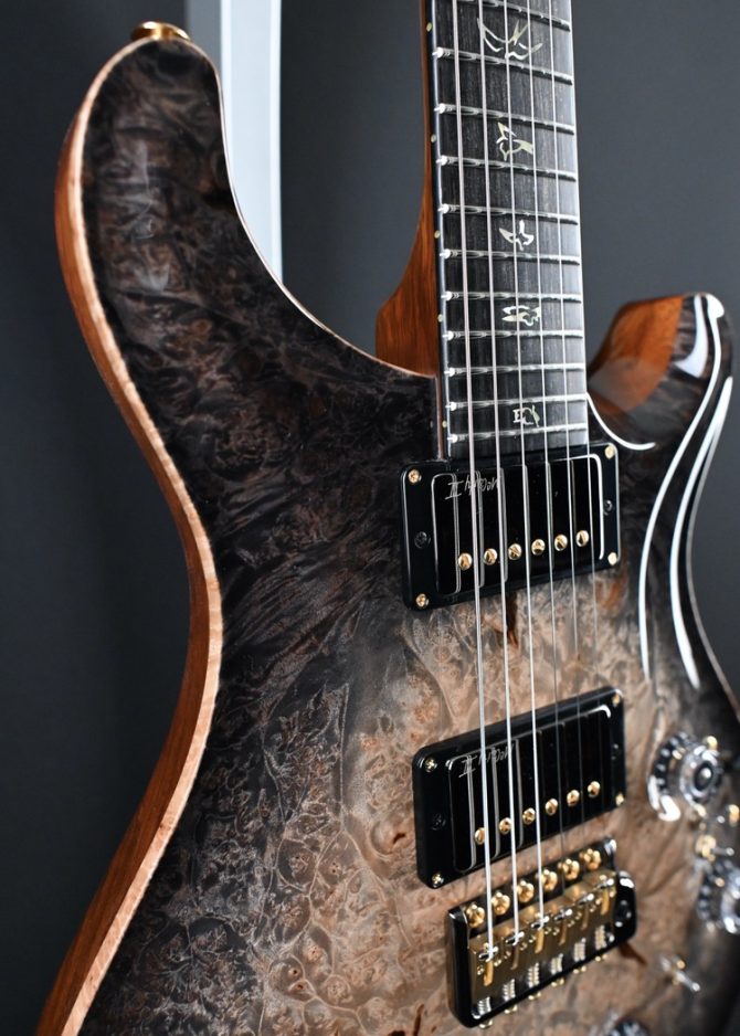 PRS Private Stock #12087 Custom 24/08 Piezo Maple Burl Frostbite Glow