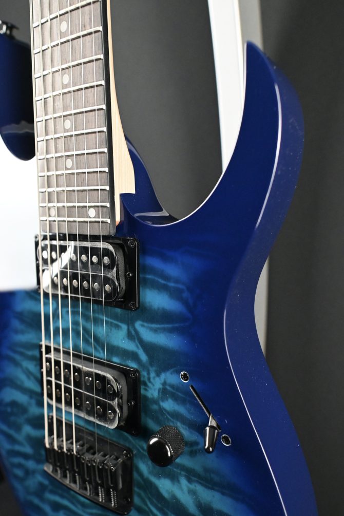 Ibanez GRG7221QA-TBB Transparent Blue Burst 7-String #162