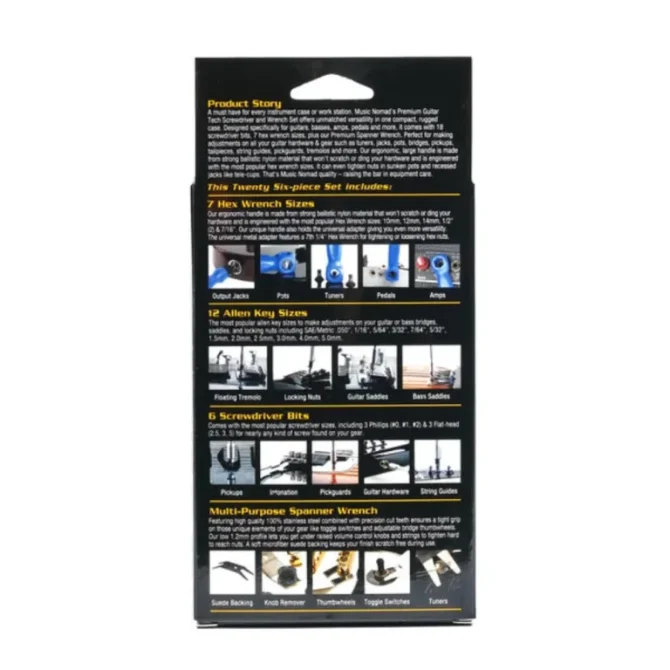 Music Nomad MN229 Premium Guitar Tech Screwdriver and Wrench Set