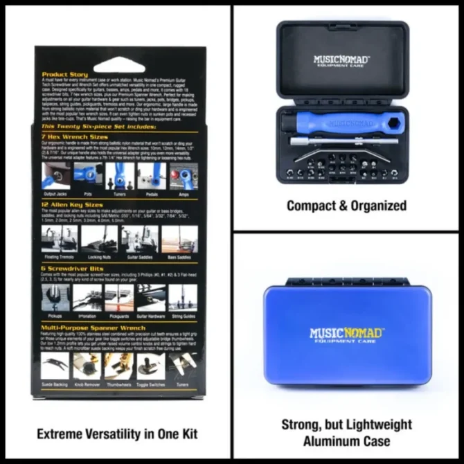 Music Nomad MN229 Premium Guitar Tech Screwdriver and Wrench Set