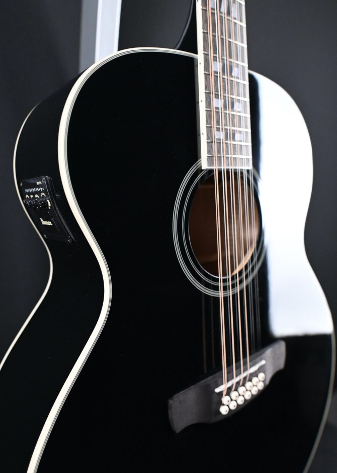 Ibanez AJ7012M1E-BK Black 12-String Acoustic #886