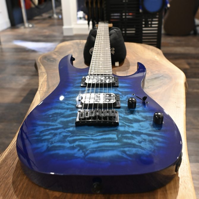 Ibanez GRG7221QA-TBB Transparent Blue Burst 7-String #162