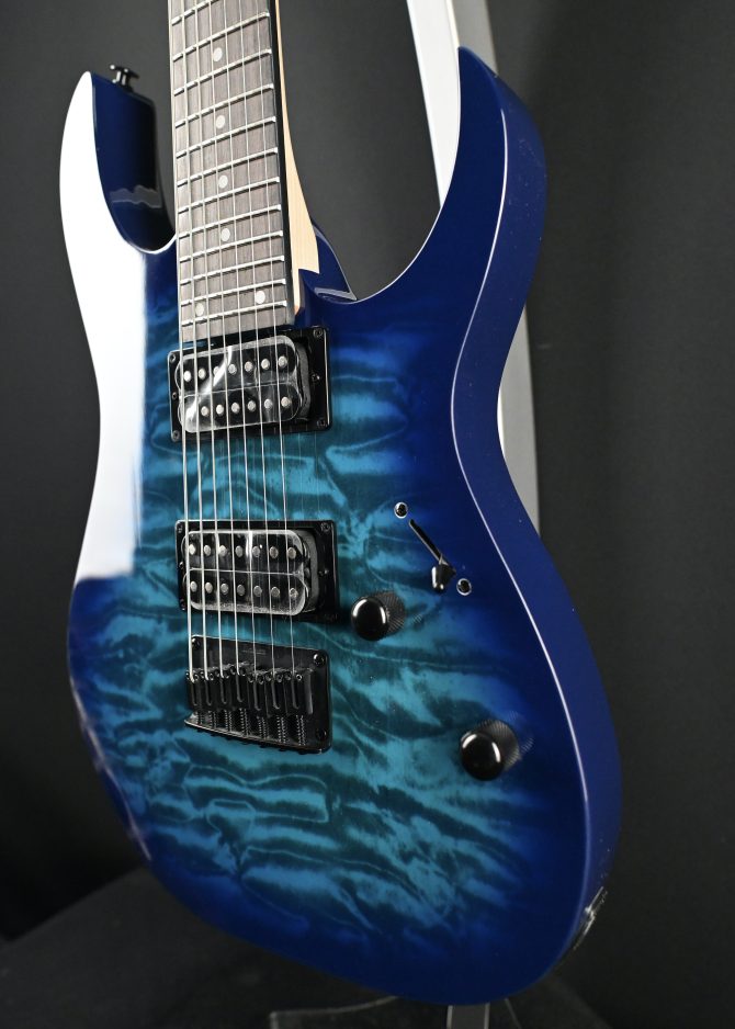 Ibanez GRG7221QA-TBB Transparent Blue Burst 7-String #162