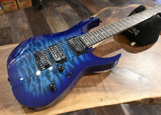 Ibanez GRG7221QA-TBB Transparent Blue Burst 7-String #162