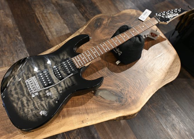 Ibanez GRX70QA-TKS Gio Series Transparent Black Sunburst #475