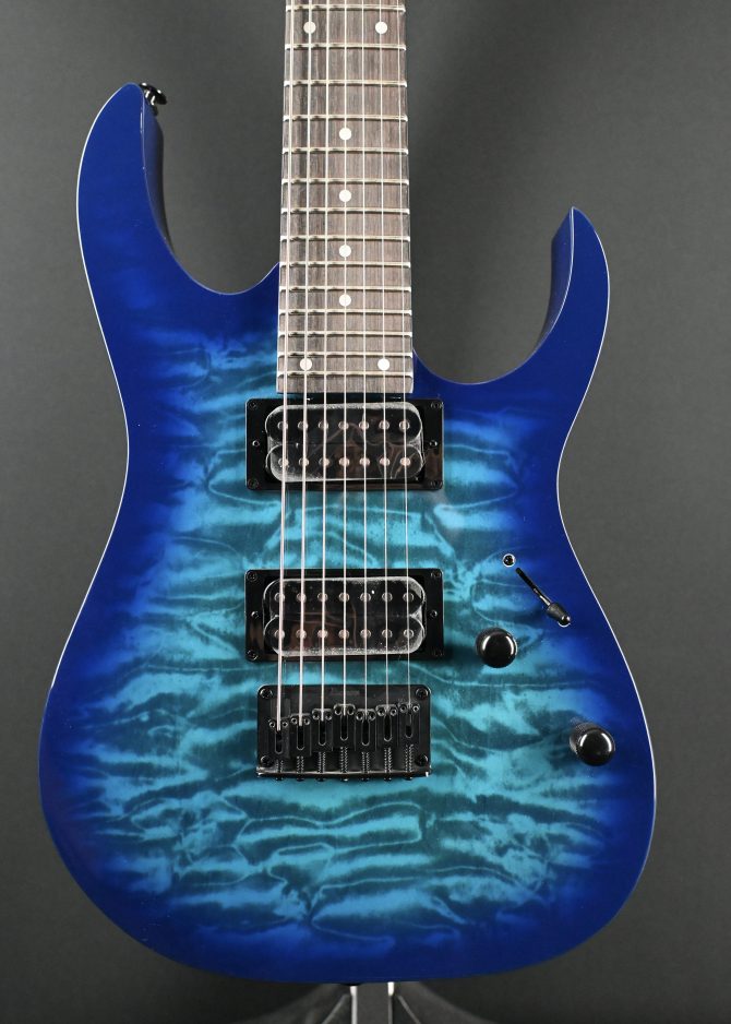 Ibanez GRG7221QA-TBB Transparent Blue Burst 7-String #162