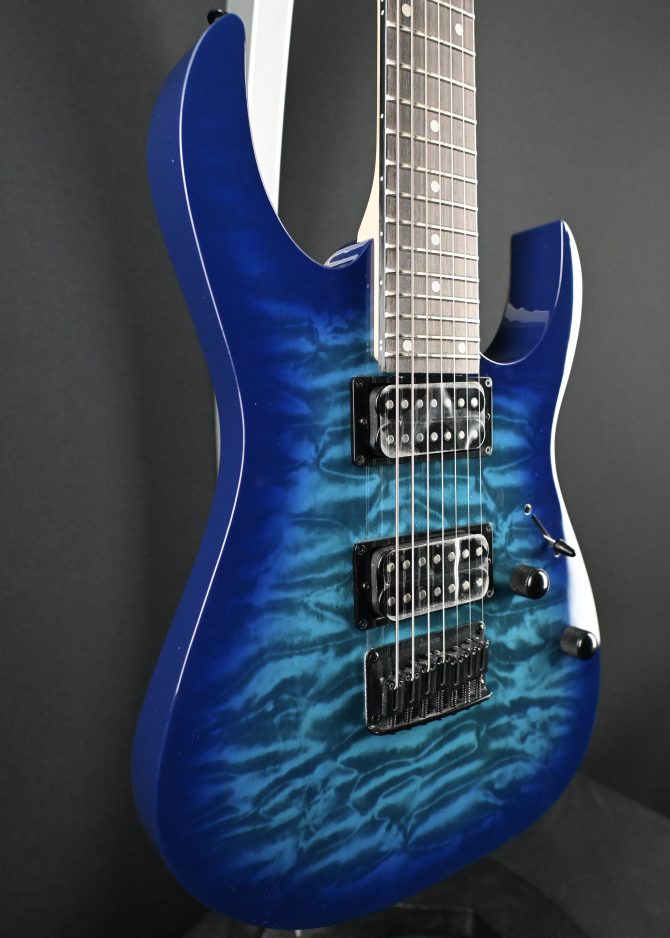 Ibanez GRG7221QA-TBB Transparent Blue Burst 7-String #162