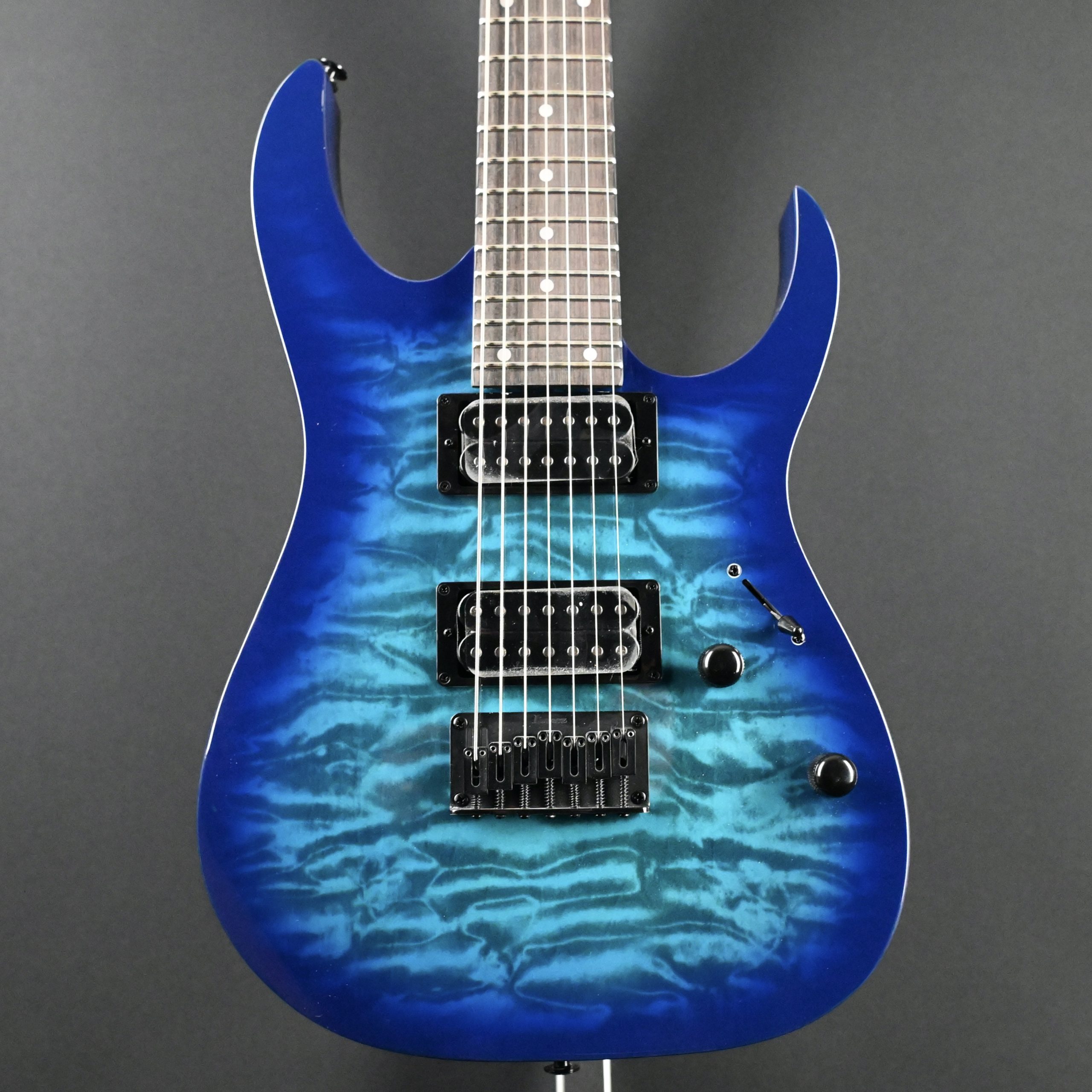 Ibanez GRG7221QA-TBB Transparent Blue Burst 7-String #162 - Bay