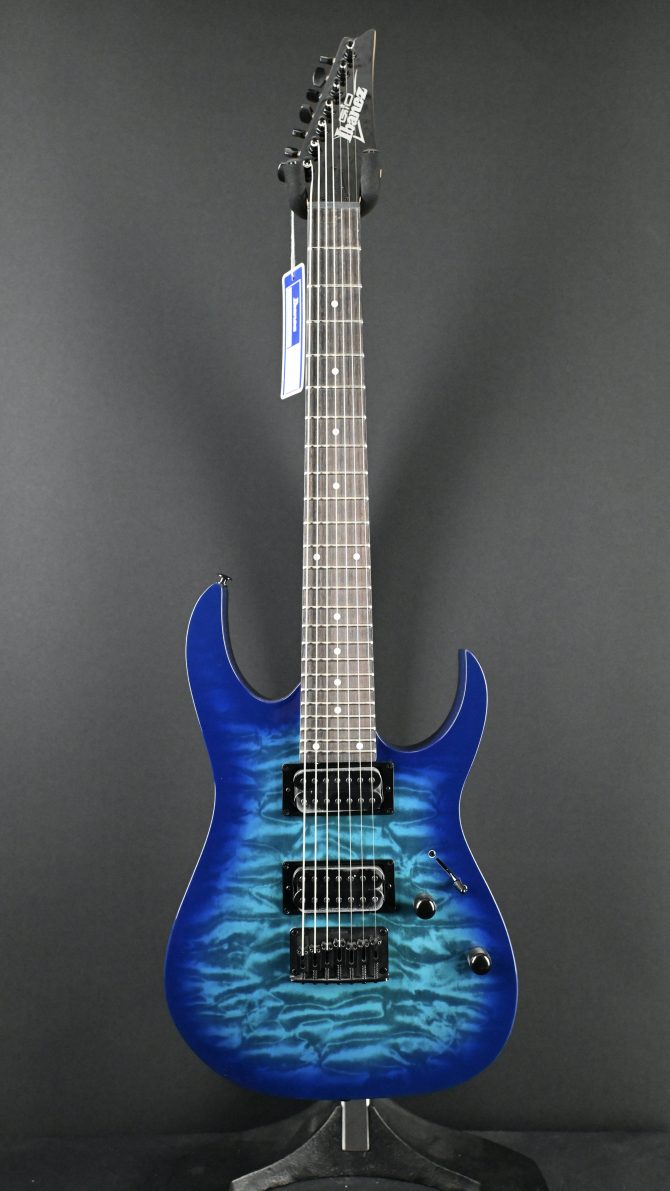 Ibanez GRG7221QA-TBB Transparent Blue Burst 7-String #162