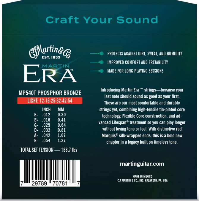 Martin Era Treated Light Acoustic Guitar Strings