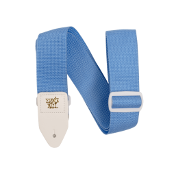 Ernie Ball Polypro Guitar Strap/Bass Strap - Soft Blue w/ White
