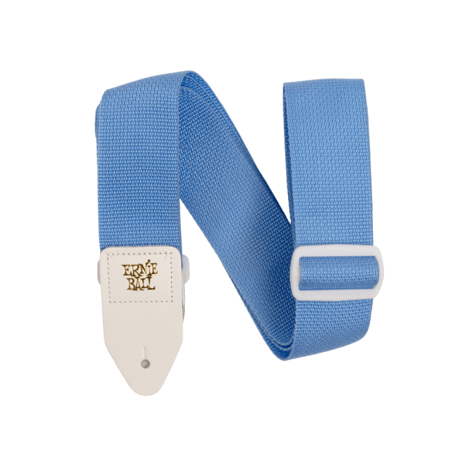 Ernie Ball Polypro Guitar Strap/Bass Strap - Soft Blue w/ White