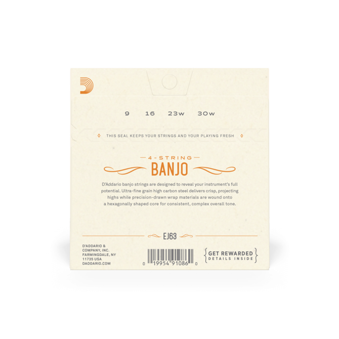 D'Addario Tenor Banjo Strings EJ63 09-30