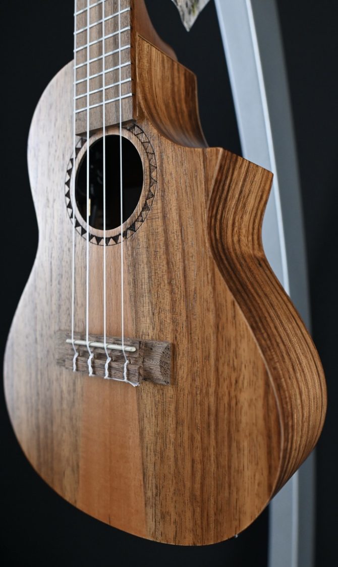Kala KA-TK-C-CE Teak Tri-Top Concert Ukulele #2501