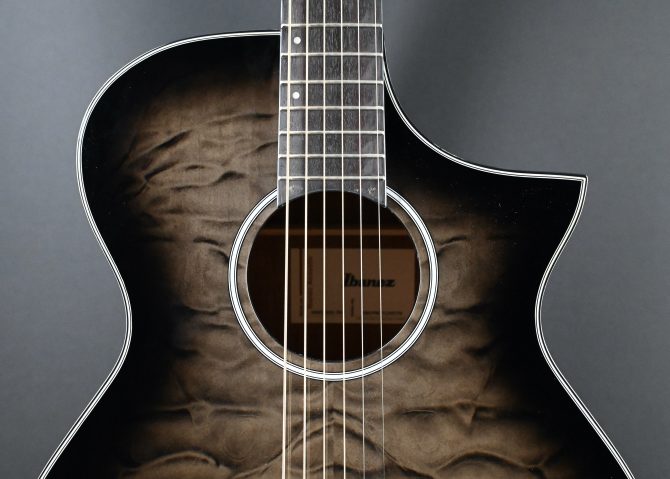 Ibanez AEWC16QA-TKH Transparent Black Sunburst #770