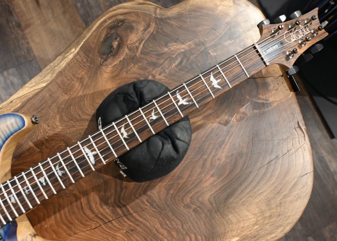 PRS Wood Library Custom 24 Piezo 10-Top Gray Black Fade w/ Cobalt Microburst #068