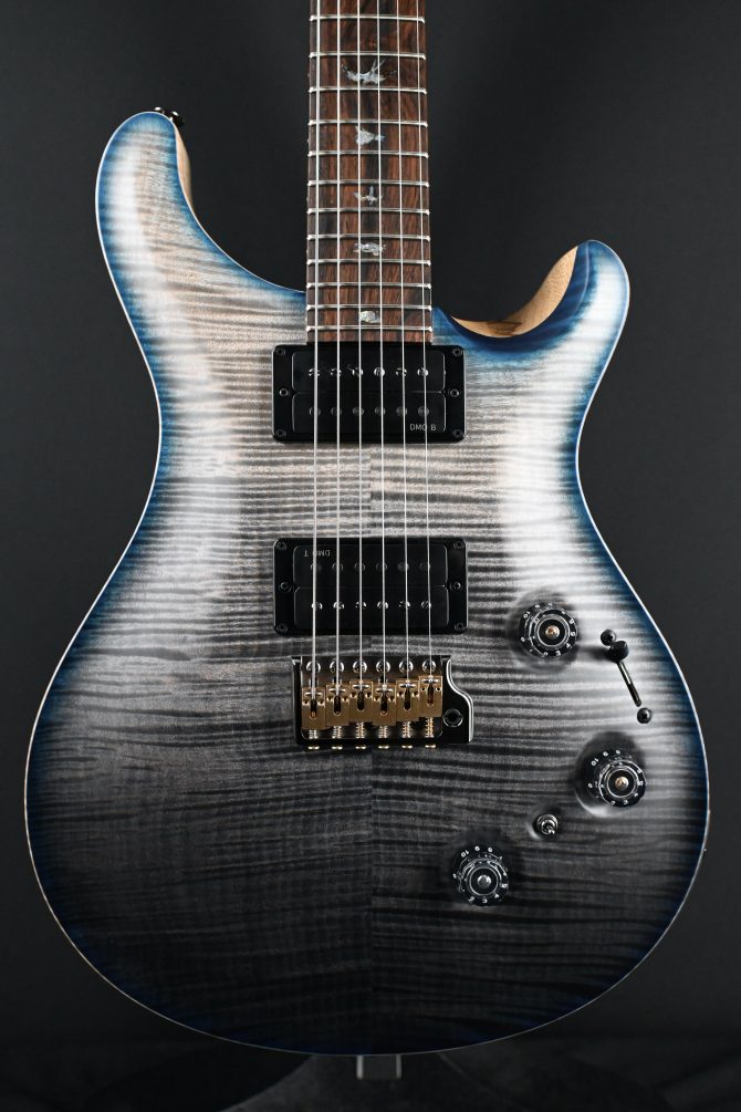PRS Wood Library Custom 24 Piezo 10-Top Gray Black Fade w/ Cobalt Microburst #068