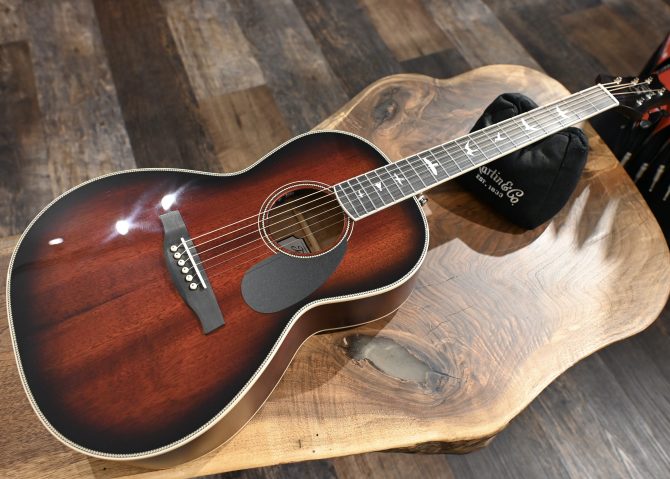 PRS SE P20E Parlor Acoustic Guitar Fire Red Burst #328